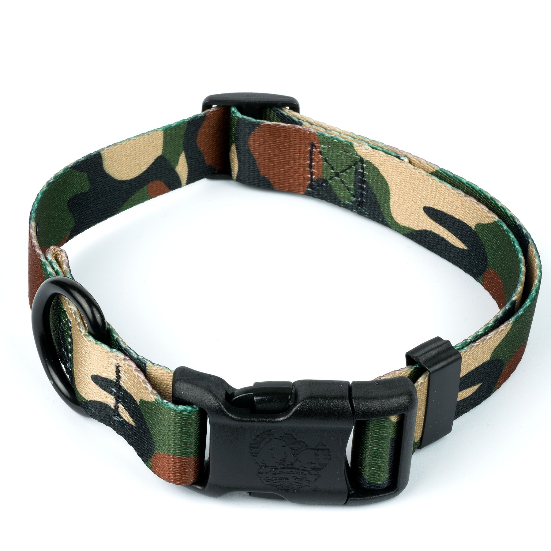 Country Brook Petz Deluxe Woodland Camo HD Dog Collar, Green, Large