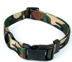 Country Brook Petz Deluxe Woodland Camo HD Dog Collar, Green, Small