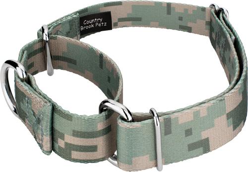 Show full view: Country Brook Petz Digital Camo Martingale Dog Collar, Green, Small slide 3 of 5