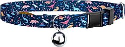 Country Brook Petz Dinosaurs Breakaway Cat Collar, Blue, 8 to 12-in neck, 1/2-in wide