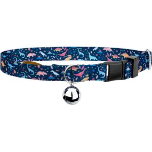 Country Brook Petz Dinosaurs Breakaway Cat Collar, Blue, 8 to 12-in neck, 1/2-in wide