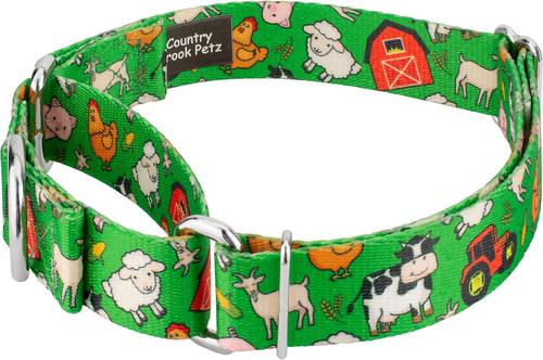 Show full view: Country Brook Petz Farm Life Y'all Martingale Dog Collar, Green, Small: 11 to 15-in neck, 5/8-in wide slide 4 of 6