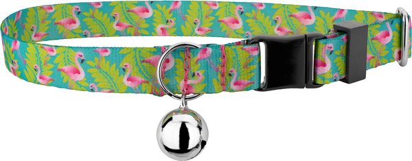Show full view: Country Brook Petz Flamingos Breakaway Cat Collar, Teal, 8 to 12-in neck, 1/2-in wide slide 1 of 4