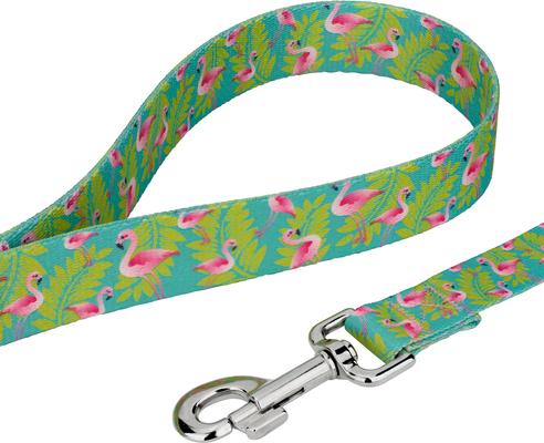 Show full view: Country Brook Petz Flamingos Dog Leash, Teal, Large: 6-ft long, 1-in wide slide 3 of 5