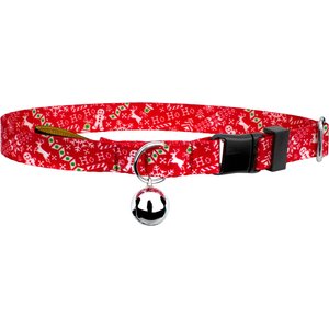 Country Brook Petz Ho Ho Ho Cat Collar, Red, 8 to 12-in neck, 1/2-in wide