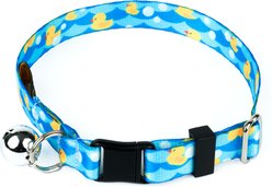 Country Brook Petz Just Ducky Breakaway Cat Collar, Blue, 8 to 12-in neck, 1/2-in wide