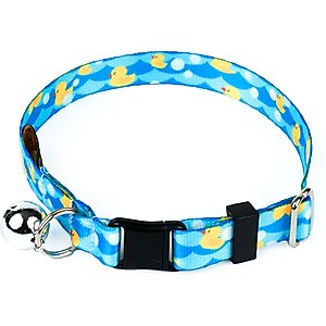 Country Brook Petz Just Ducky Breakaway Cat Collar, Blue, 8 to 12-in neck, 1/2-in wide