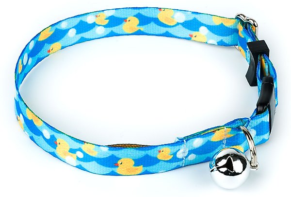 Show full view: Country Brook Petz Just Ducky Breakaway Cat Collar, Blue, 8 to 12-in neck, 1/2-in wide slide 6 of 9