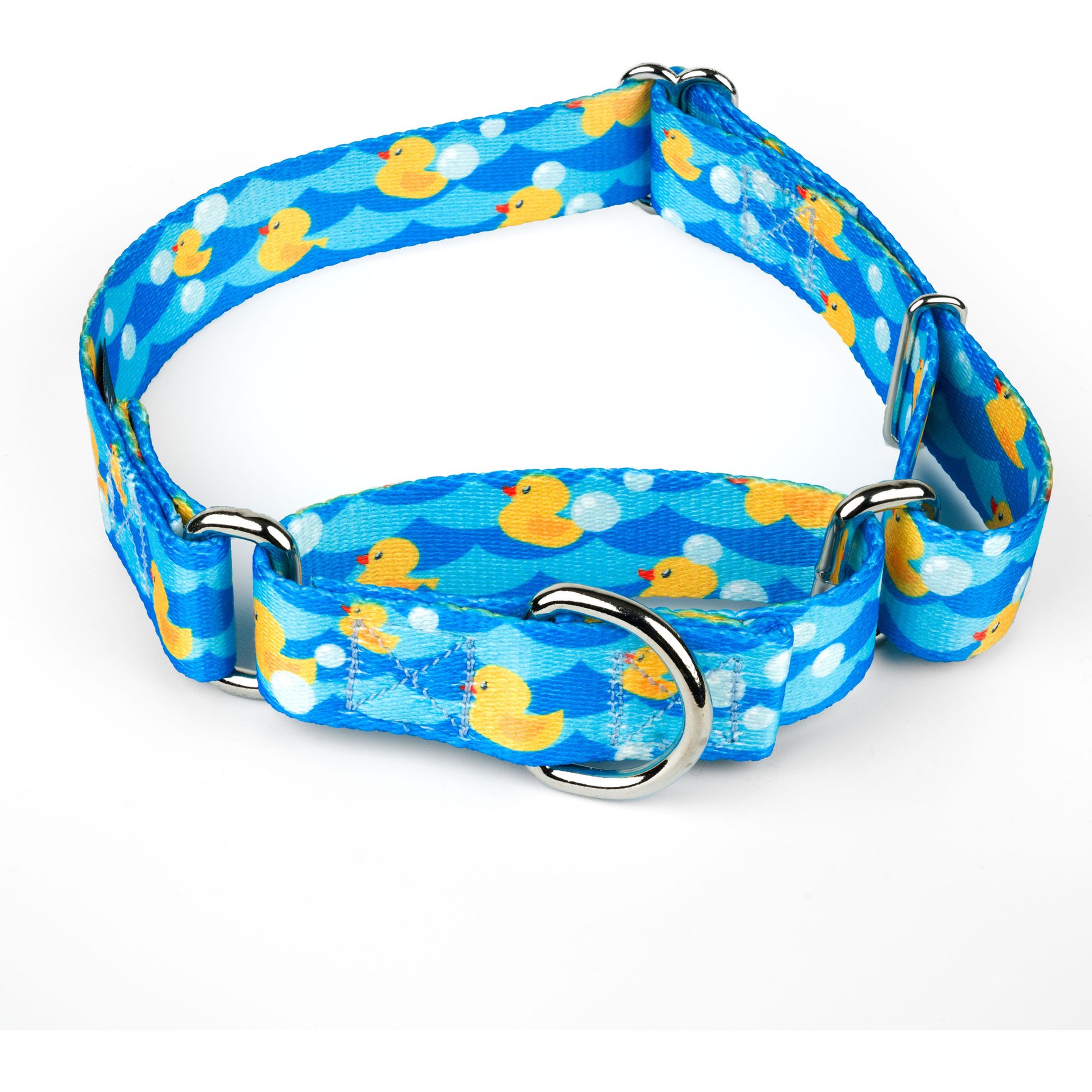 Country Brook Petz Just Ducky Martingale Dog Collar, Blue, Small: 11 to 15-in neck, 5/8-in wide