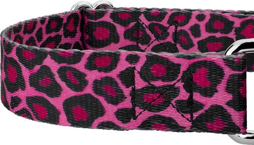 Show full view: Country Brook Petz Leopard Polyester Martingale Dog Collar, Pink, Small: 11 to 15-in neck, 5/8-in wide slide 4 of 6