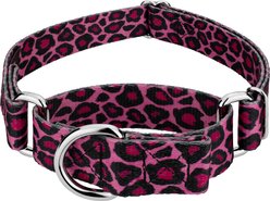Country Brook Petz Leopard Polyester Martingale Dog Collar, Pink, X-Large: 23 to 31-in neck, 1-in wide