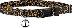 Country Brook Petz Leopard Print Breakaway Cat Collar, Brown, 8 to 12-in neck, 1/2-in wide
