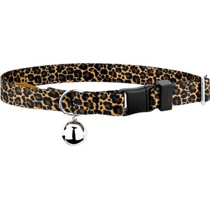 Country Brook Petz Leopard Print Breakaway Cat Collar, Brown, 8 to 12-in neck, 1/2-in wide