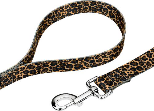Show full view: Country Brook Petz Leopard Print Dog Leash, Brown, Small: 6-ft long, 1/2-in wide slide 3 of 5