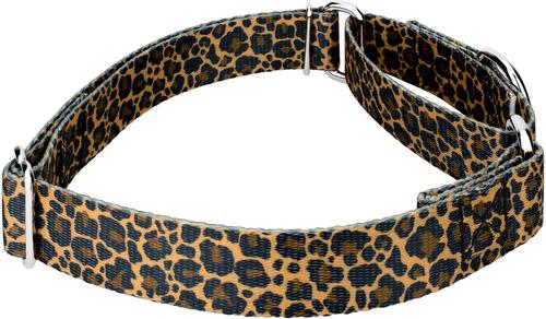Show full view: Country Brook Petz Leopard Print Polyester Martingale Dog Collar, Brown, Medium: 15 to 21-in neck, 1-in wide slide 4 of 5