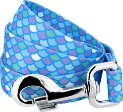 Country Brook Petz Mermaid Scales Print Leash, Blue, edium: 4-ft long, 5/8-in wide