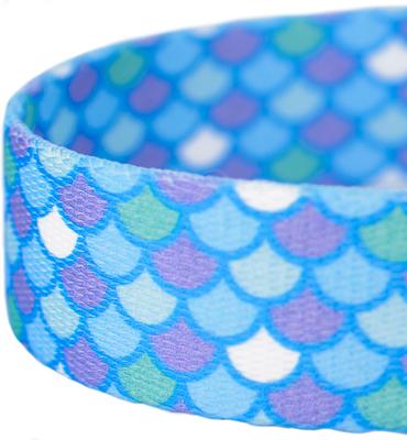 Show full view: Country Brook Petz Mermaid Scales Print Leash, Blue, edium: 4-ft long, 5/8-in wide slide 3 of 7