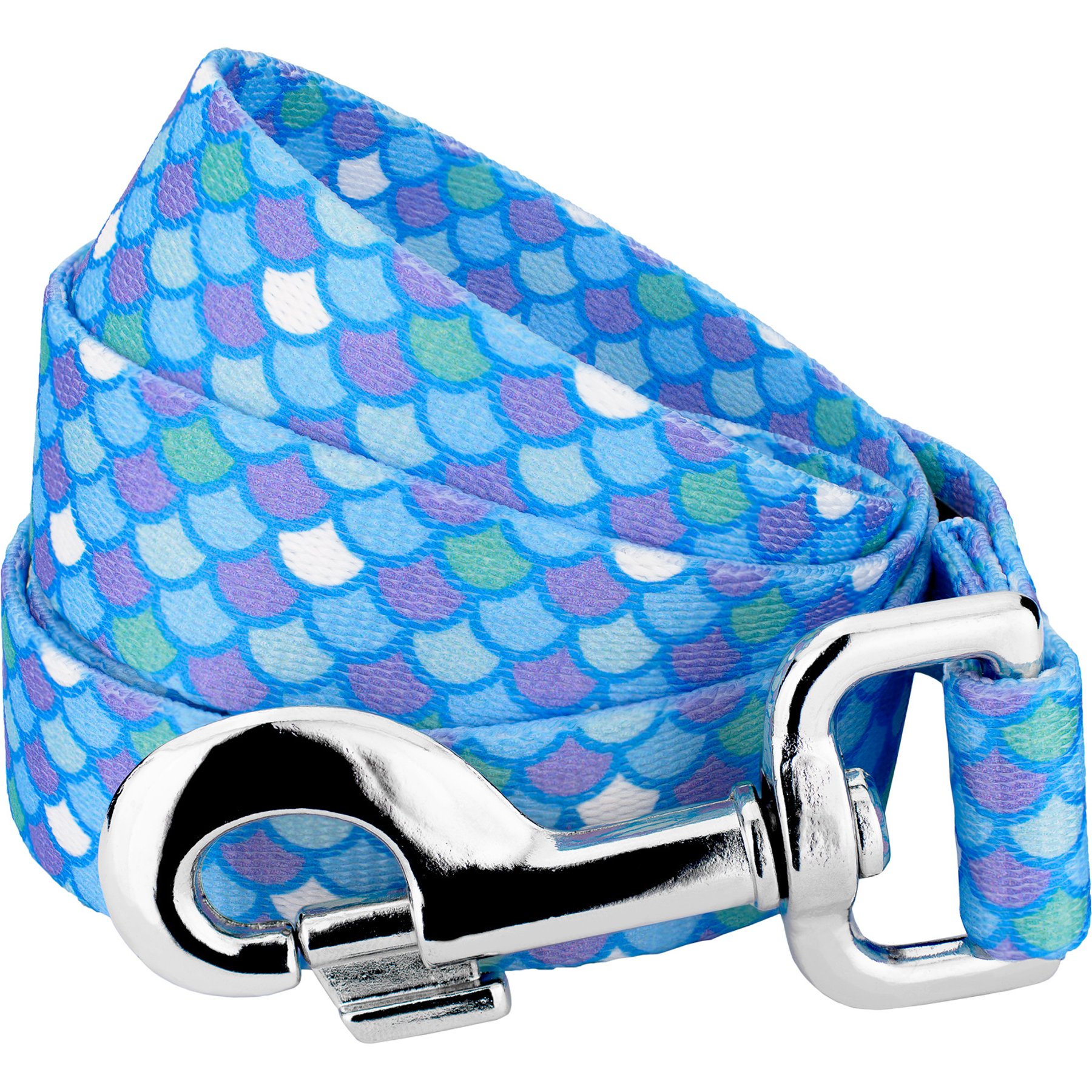 Country Brook Petz Mermaid Scales Print Leash, Blue, Large: 6-ft long, 1-in wide