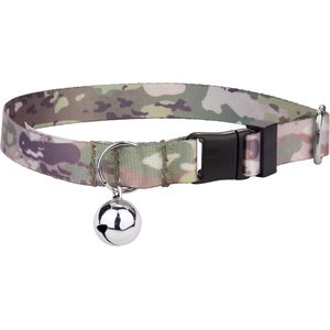 Country Brook Petz Mountain Viper Camo Breakaway Cat Collar, Green, 8 to 12 in neck, 1/2-in wide