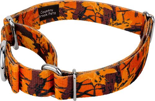 Show full view: Country Brook Petz Orange Sunset Camo Martingale Dog Collar, Orange, Small slide 6 of 8