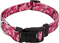 Country Brook Petz Pink Bone Camo Deluxe Dog Collar, Pink, Large