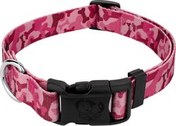 Country Brook Petz Pink Bone Camo Deluxe Dog Collar, Pink, Medium