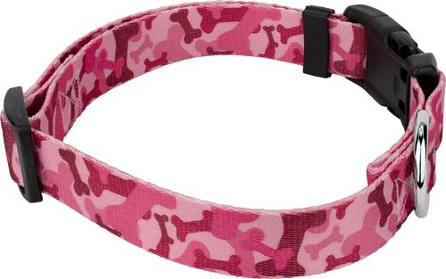 Show full view: Country Brook Petz Pink Bone Camo Deluxe Dog Collar, Pink, Small slide 7 of 8