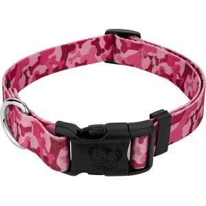 Country Brook Petz Pink Bone Camo Deluxe Dog Collar, Pink, X-Large