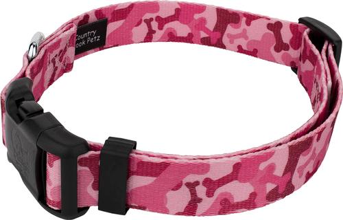 Show full view: Country Brook Petz Pink Bone Camo Deluxe Dog Collar, Pink, XX-Small slide 6 of 8