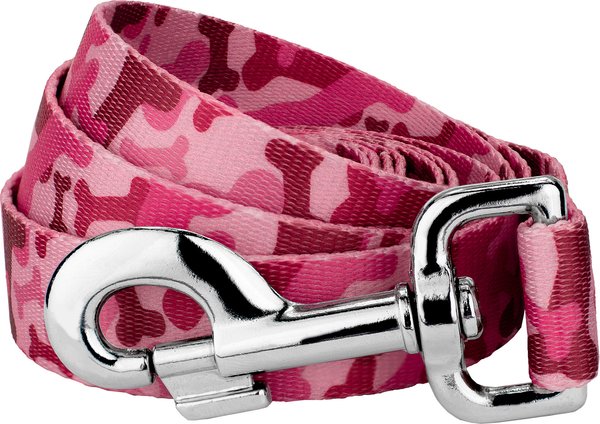 COUNTRY BROOK PETZ Pink Bone Camo Dog Leash, Pink, Medium: 6-ft long, 5/8-in wide - Chewy.com
