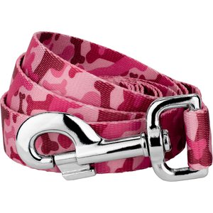 Country Brook Petz Pink Bone Camo Dog Leash, Pink, Medium: 6-ft long, 5/8-in wide