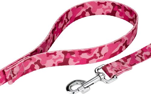 Show full view: Country Brook Petz Pink Bone Camo Dog Leash, Pink, Large: 6-ft long, 1-in wide slide 4 of 5