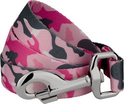 Country Brook Petz Pink & Grey Camo Dog Leash, Pink, Large: 4-ft long, 1-in wide