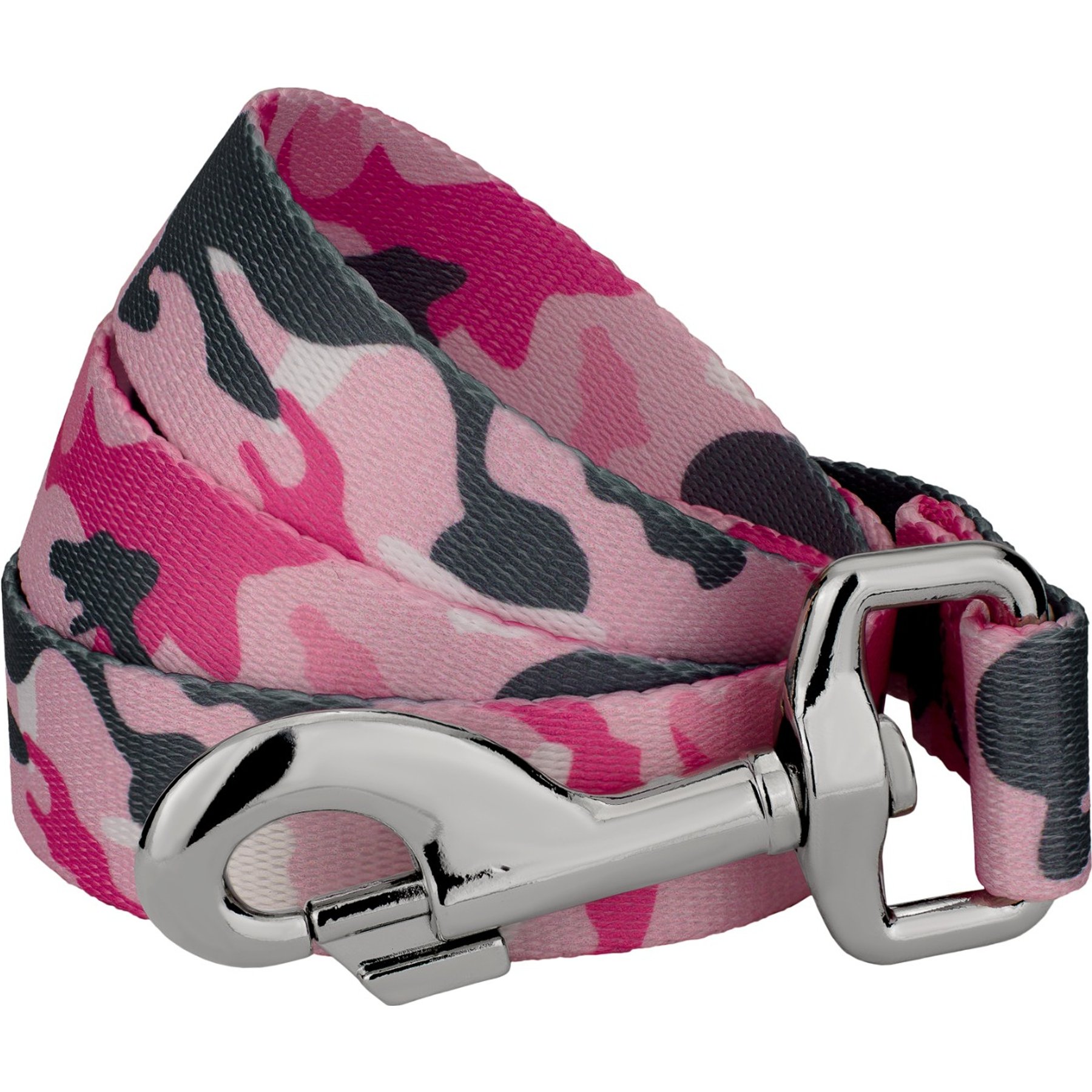 Country Brook Petz Pink & Grey Camo Dog Leash, Pink, Large: 6-ft long, 1-in wide