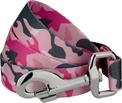 Country Brook Petz Pink & Grey Camo Dog Leash, Pink, Medium: 6-ft long, 5/8-in wide