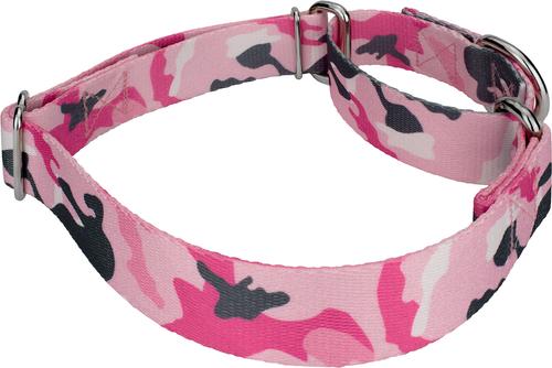 Show full view: Country Brook Petz Pink & Grey Camo Martingale Dog Collar, Pink, 2X-Small slide 4 of 5