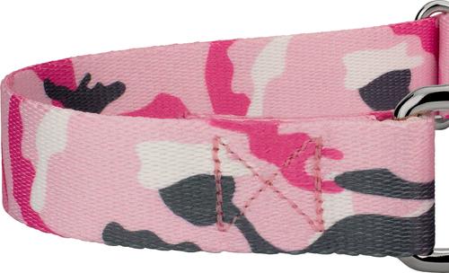 Show full view: Country Brook Petz Pink & Grey Camo Martingale Dog Collar, Pink, Small slide 6 of 6