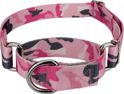Country Brook Petz Pink & Grey Camo Martingale Dog Collar, Pink, X-Large