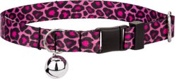 Country Brook Petz Pink Leopard Print Breakaway Cat Collar, Pink, 8 to 12-in neck, 1/2-in wide