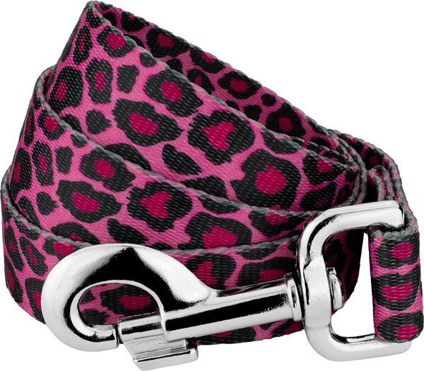 COUNTRY BROOK PETZ Pink Leopard Print Leash, Pink, Large: 6-ft long, 1-in wide - Chewy.com