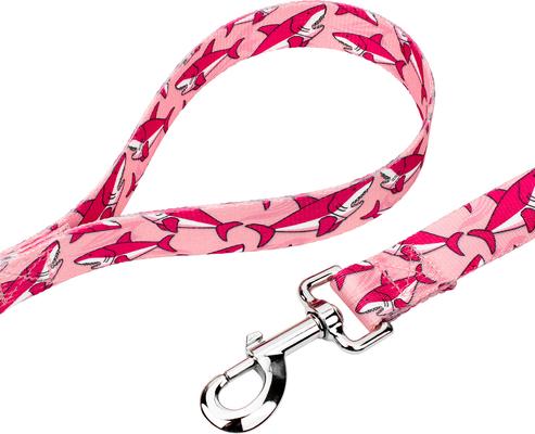 Show full view: Country Brook Petz Pink Sharks Dog Leash, Pink, Large: 6-ft long, 1-in wide slide 4 of 6