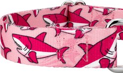 Country Brook Petz Pink Sharks Martingale Dog Collar, Pink, Medium: 15 to 21-in neck, 1-in wide slide 2 of 5