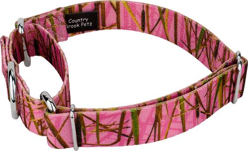 Show full view: Country Brook Petz Pink Waterfowl Camo Martingale Dog Collar, Pink, Medium slide 4 of 6