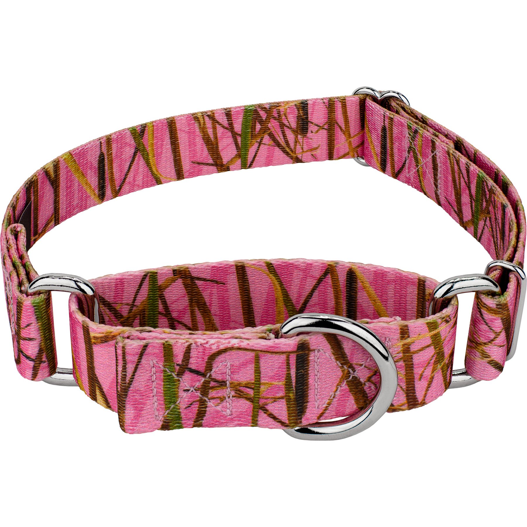 Country Brook Petz Pink Waterfowl Camo Martingale Dog Collar, Pink, Small