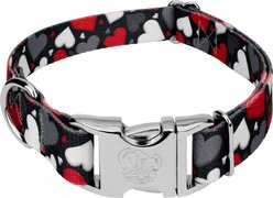 Country Brook Petz Premium Be Mine Polyester Standard Dog Collar, Black, Large: 16 to 22-in neck, 1-in wide