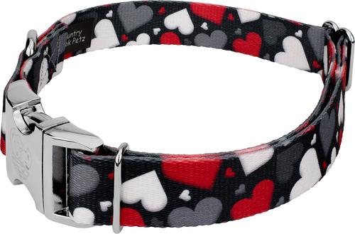 Show full view: Country Brook Petz Premium Be Mine Polyester Standard Dog Collar, Black, Small: 11 to 13-in neck, 5/8-in wide slide 4 of 6