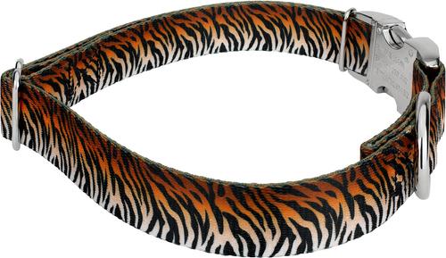 Show full view: Country Brook Petz Premium Bengal Tiger Stripes Dog Collar, Orange, 18 to 26-in neck, 1-in wide slide 5 of 6