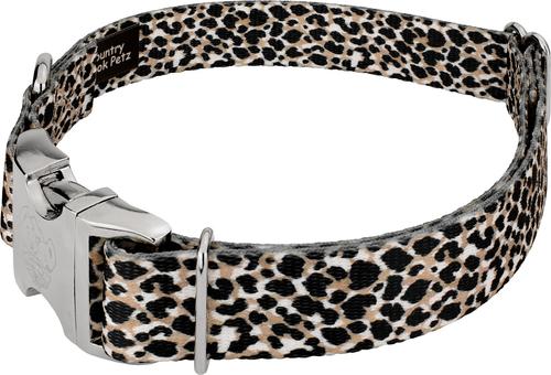 Show full view: Country Brook Petz Premium Cheetah Dog Collar, Black, 18 to 26-in neck, 1-in wide slide 4 of 6