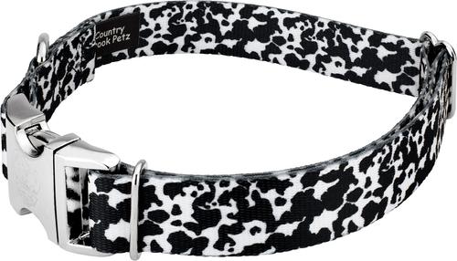Show full view: Country Brook Petz Premium Dairy Cow Dog Collar, Black, 13 to 16-in neck, 1-in wide slide 6 of 8