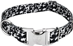 Country Brook Petz Premium Dairy Cow Dog Collar, Black, 18 to 26-in neck, 1-in wide